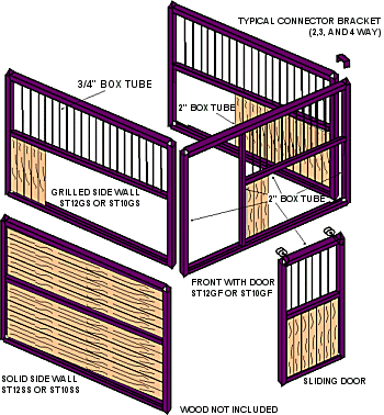 modular stalls exploded view