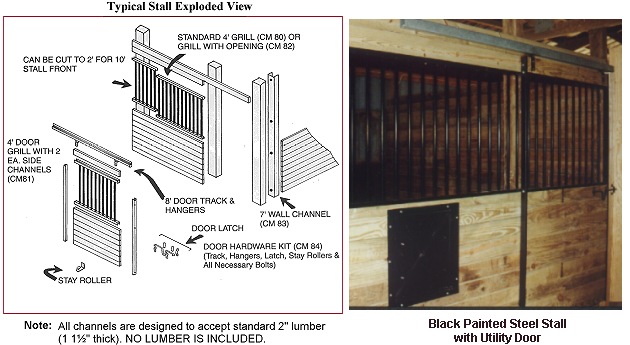 horse stall black steel