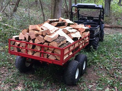 Side by Side UTV Trailer hauling firewood